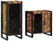 vidaXL Conjunto de Móveis para Banheiro com prateleira com porta 2 pcs