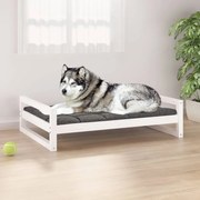 vidaXL Cama para cães 105,5x75,5x28 cm madeira de pinho maciça branco