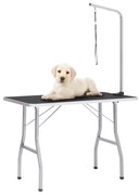 vidaXL Mesa de grooming ajustável para cães com 1 laço