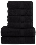vidaXL 6pcs Conjunto toalhas banho premium SOLUND 600 gsm preto