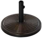 Outsunny Base Guarda Sol Peso 14 kg Cimento Mastros 35 mm 38 mm 48 mm Resistente Ø48x34 cm Preto Bronze | Aosom Portugal