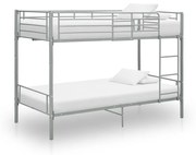 vidaXL Beliche 90x200 cm metal cinzento