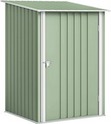 Outsunny Abrigo de Jardim Metálico 0,92 m² 100x103x160 cm com 1 Porta e Fecho para Armazenamento Ferramentas Verde Claro | Aosom Portugal
