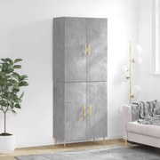 vidaXL Armário alto 69,5x34x180 cm derivados de madeira cinza cimento