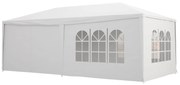 Outsunny Tenda de Jardim 583x293 cm Tenda para Festas com 4 Janelas 2 Portas com Fecho de Correr 6 Paredes Laterais  Branco | Aosom Portugal