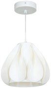 HOMCOM Candeeiro Suspensoo Moderno Candeeiro de Teto com Ecrã de Impressão 3D Iluminação para Sala de Jantar Ø20,5x17,5 cm Branco | Aosom Portugal