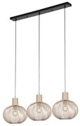 Moderne draad hanglamp zwart met beige 3-lichts - Gila Moderno