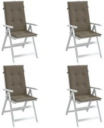 vidaXL Almofadões p/ cadeiras altas 4 pcs mesclado tecido cinza-acas.