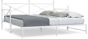 vidaXL Cama de dia com gavetão sem colchão 100x190 cm aço branco