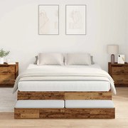 vidaXL Estrutura de Cama Armazenagem Madeira Velha 150x200 cm