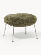 Pufe em pelo sintético com pernas de metal Luan
