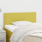vidaXL Cabeceira de cama tecido 100x5x78/88 cm verde
