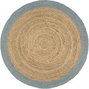 vidaXL Tapete artesanal em juta com rebordo verde azeitona 240 cm