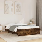 vidaXL Estrutura cama s/ colchão derivados de madeira carvalho fumado