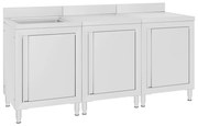 vidaXL Armário c/ lava-louça cozinha comercial 180x60x96cm aço inoxid.