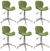 Cadeiras de jantar giratórias 6 pcs veludo verde-claro