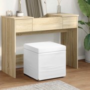 vidaXL Banqueta Branco Couro Sintético e Madeira de Engenharia