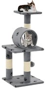 vidaXL Árvore para gatos c/postes arranhadores sisal 65 cm cinzento