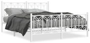 Estrutura de cama com cabeceira e pés 150x200 cm metal branco