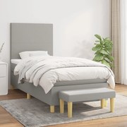 vidaXL Cama com molas/colchão 80x200 cm tecido cinza-claro