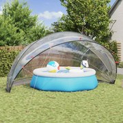 vidaXL Cúpula de Piscina Manual Transparente 592 x 590 x 275 cm PVC