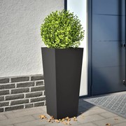 vidaXL Vaso/floreira de jardim 35x35x75 cm aço preto