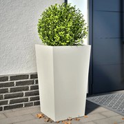 vidaXL Vaso/floreira de jardim 2 pcs 45x45x75 cm aço branco