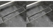 VidaXL Dreno de chuveiro linear 2 pcs 530x140 mm aço inoxidável