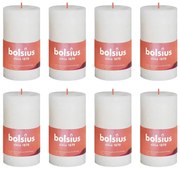 Bolsius Velas rústicas cilíndricas Shine 8 pcs 100x50 mm pérola suave