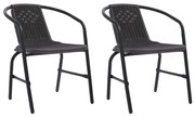vidaXL Cadeiras de jardim 2 pcs vime plástico e aço 110 kg