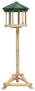 vidaXL Comedouro de pé p/ pássaros 33x110 cm madeira de abeto maciça