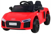 Carro elétrico para Crianças Audi R8 12V Rodas de EVA, Assento Couro Vermelho