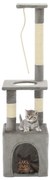 vidaXL Árvore p/ gatos c/ postes arranhadores sisal 109 cm cinzento