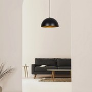 Candeeiro Chandelier Sivani – Preto e Dourado – Diâmetro 50 cm, Altura