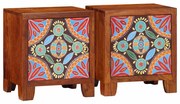 vidaXL Armário de cabeceira 2 pcs 40x30x45 cm Acácia de madeira maciça