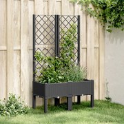 vidaXL Vaso/floreira de jardim c/ treliça 80x40x142 cm PP preto