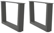 vidaXL Pés para mesa de centro em V, 2 peças, antracite, 50x(30-31,3) cm, aço