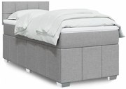 Cama com molas/colchão 100x200 cm tecido cinzento-claro