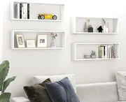 Estantes parede cúbicas 4pcs deriv. madeira 80x15x26,5cm branco