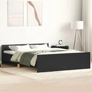 vidaXL Estrutura cama c/ painéis de cabeceira e pés 140x200 cm preto