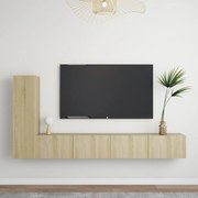 vidaXL 3pcs conjunto de móveis de TV derivados madeira carvalho sonoma