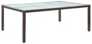 vidaXL Mesa de jantar p/ exterior 200x150x74 cm vime PE castanho
