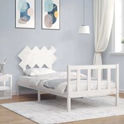 vidaXL Cama sem colchão 90x200 cm madeira de pinho maciça branco