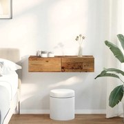 vidaXL Prateleira parede c/ gavetas 80x33x17 cm derivados de madeira