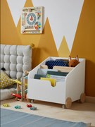 Biblioteca com rodas Montessori, LIGNE SCHOOL branco claro liso