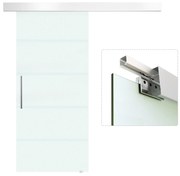 Porta de Correr de Vidro 90x205 cm Porta de Correr de Vidro com Trilho