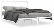 Estrutura de cama com cabeceira 150x200 cm metal branco