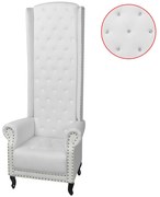 vidaXL Poltrona de costas altas couro artificial branco