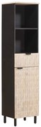 vidaXL Armário de Banheiro com porta Preto e Branco 38 x 33 x 160 cm