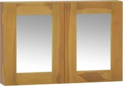 vidaXL Armário com espelho 60x10x40 cm madeira de teca maciça